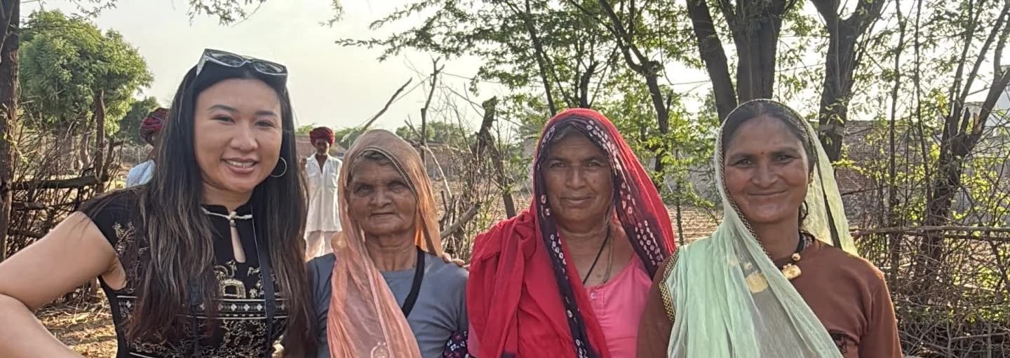 Visiting women farmers in the cotton-growing region